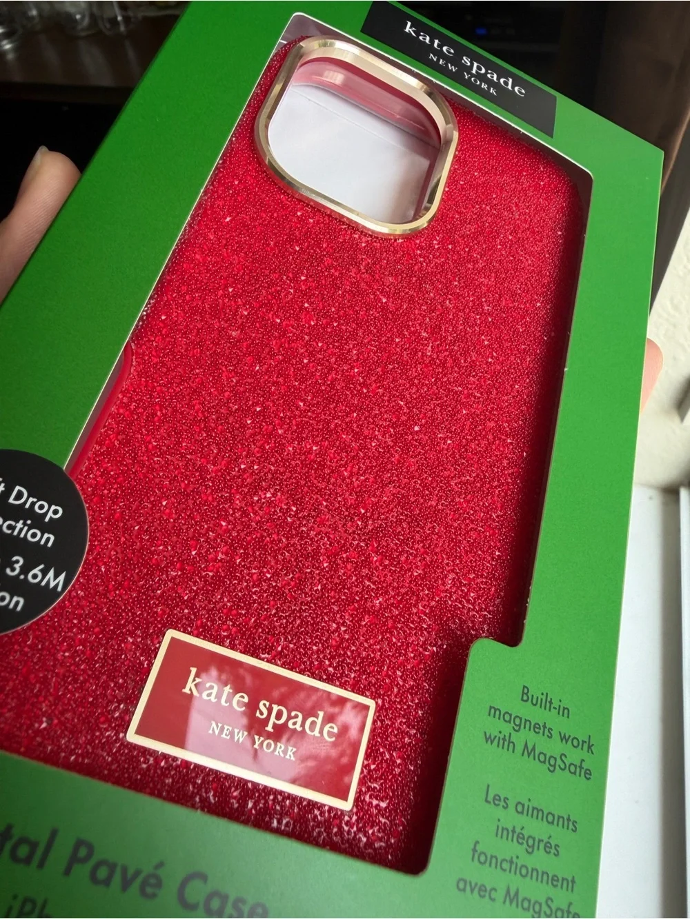 kate spade New York Red Crystal Pavé iPhone 17 Case NEW IN BOX